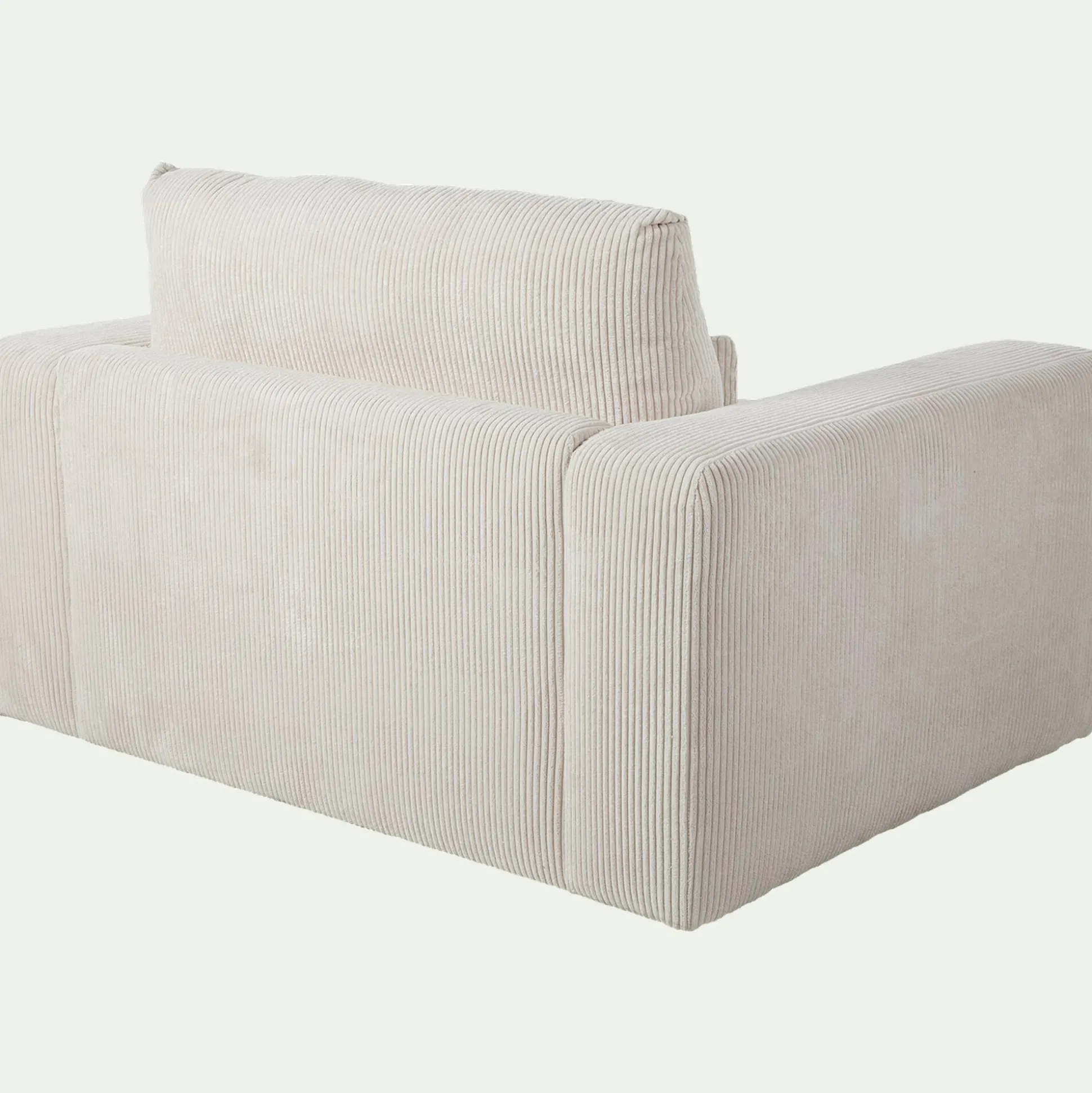 Fauteuil fixe en velours côtelé - beige roucas