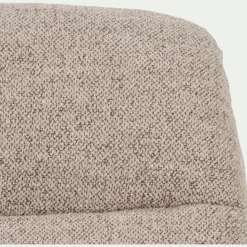 Fauteuil incurvé en tissu et métal - beige