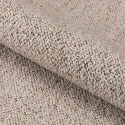 Fauteuil incurvé en tissu et métal - beige