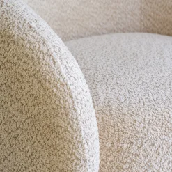 Fauteuil pivotant en tissu bouclette - beige