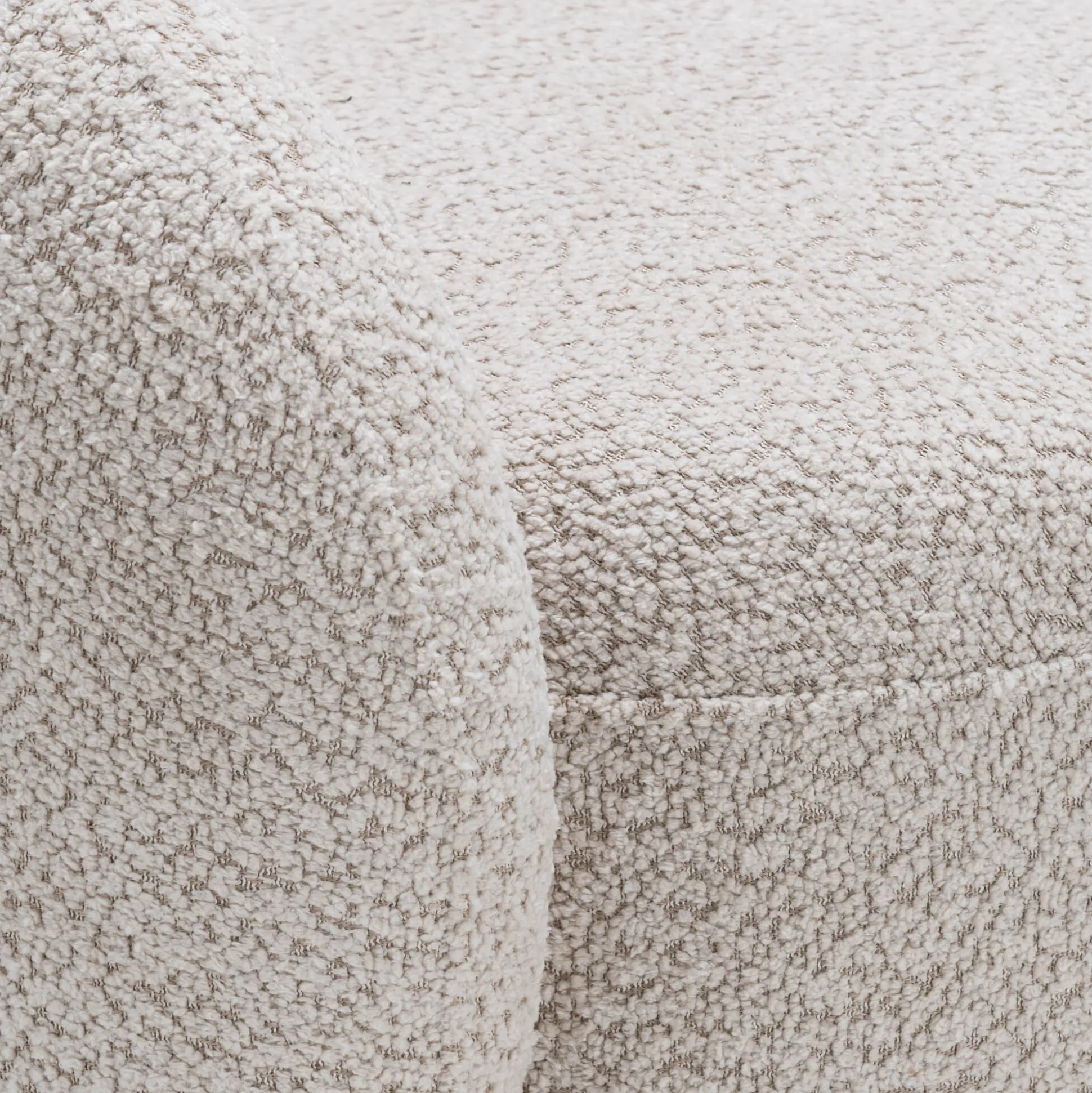 Fauteuil pivotant en tissu bouclette - beige