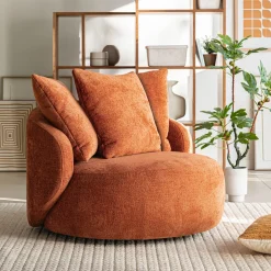 Fauteuil pivotant en tissu Genesis - brun rustrel