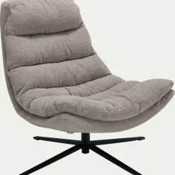Fauteuil pivotant en tissu - taupe