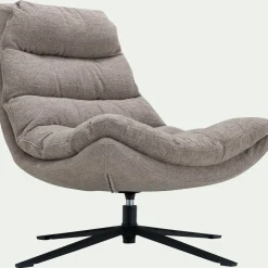 Fauteuil pivotant en tissu - taupe