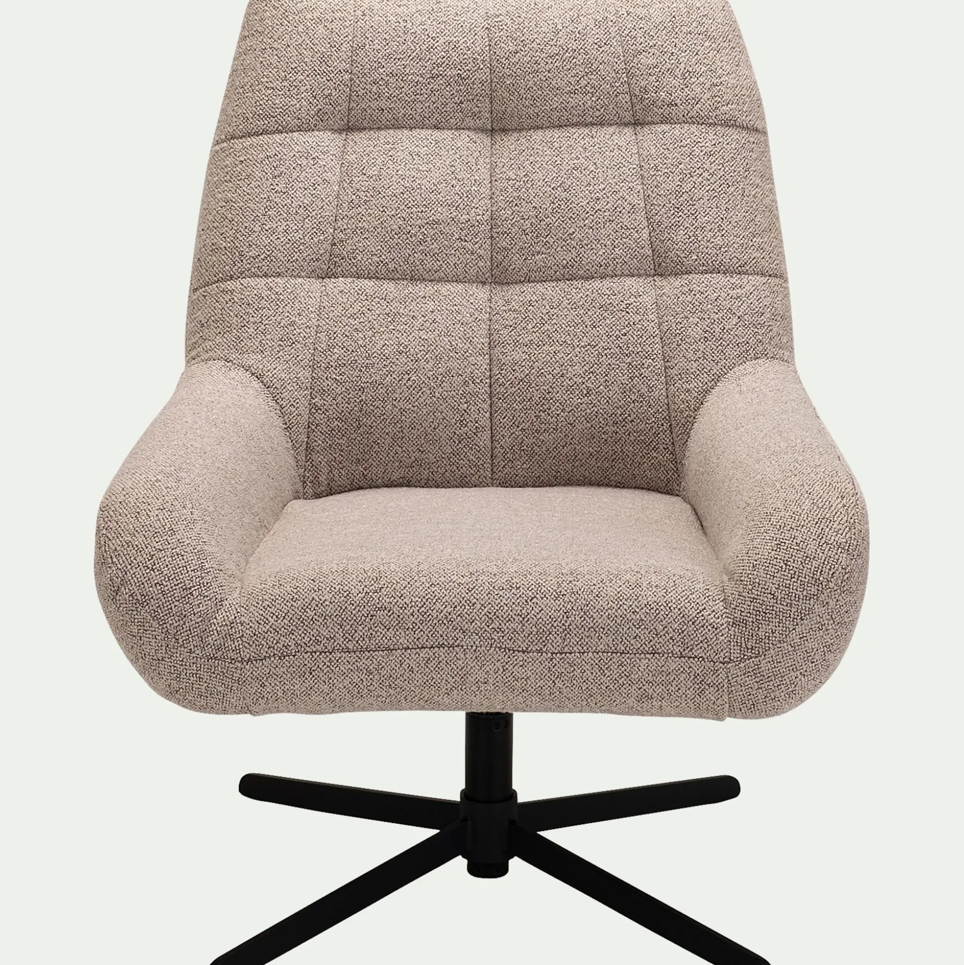 Fauteuil pivotant en tissu boulette - beige