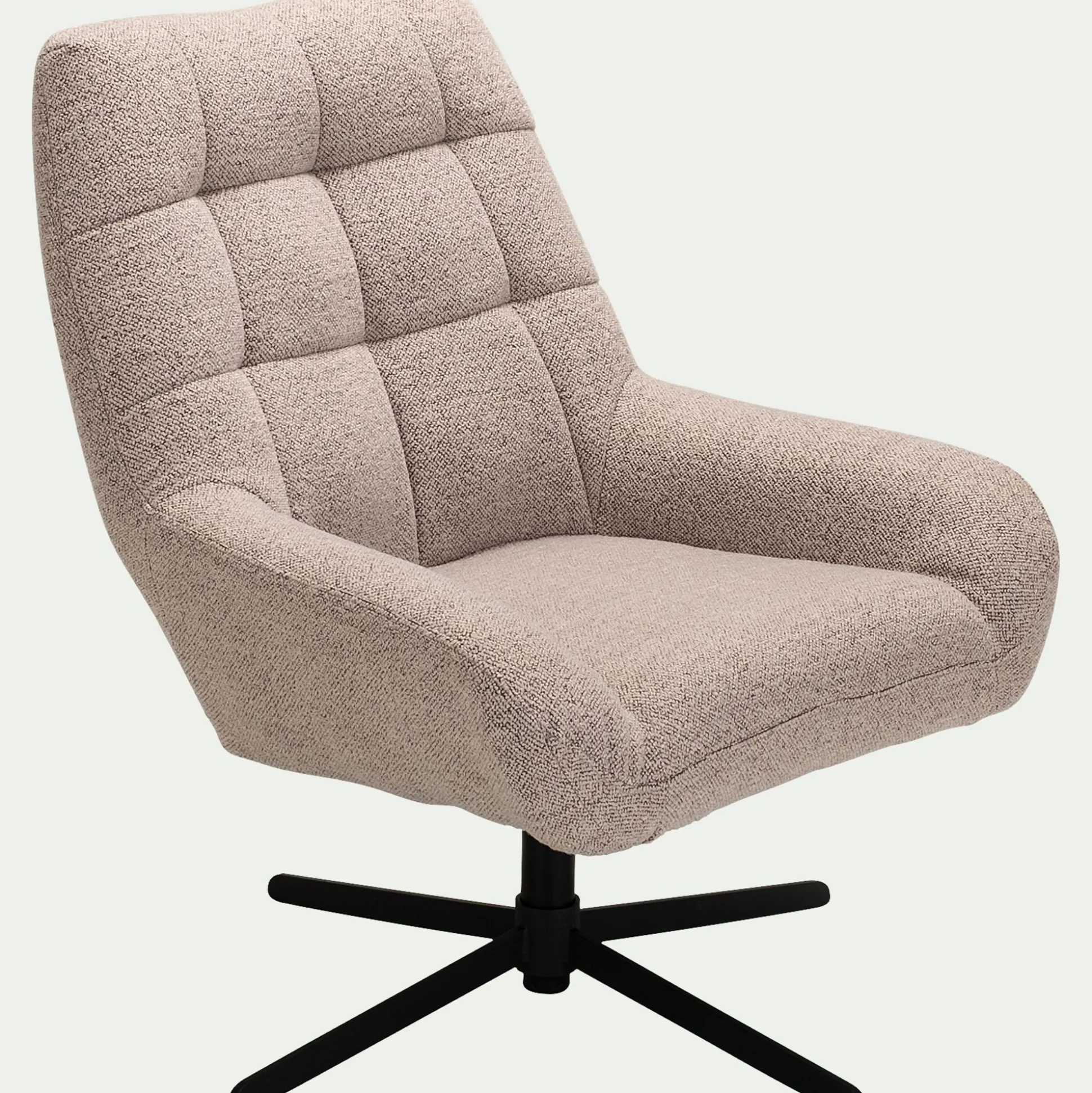Fauteuil pivotant en tissu boulette - beige