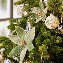 Fleur à clip en feutre 23x21cm - vert