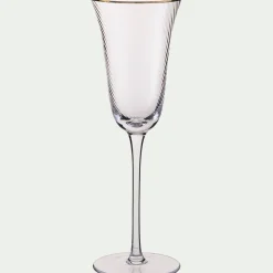 Flûte à champagne avec liseré doré en verre 20cl - transparent