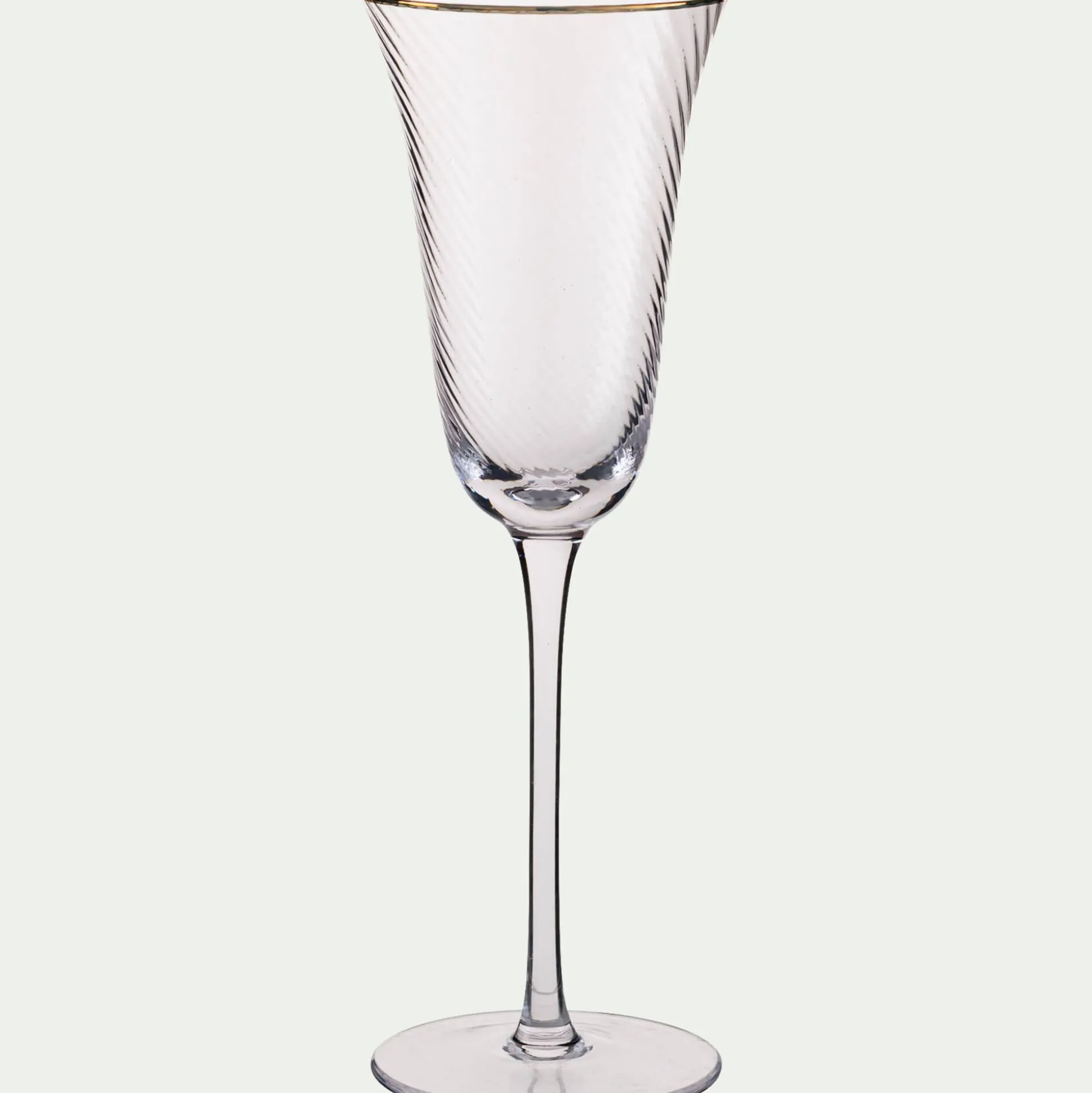 Flûte à champagne avec liseré doré en verre 20cl - transparent