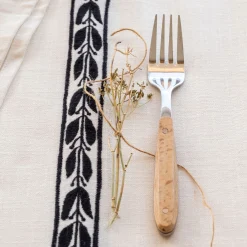 Fourchette en inox et manche en bois de hêtre - naturel