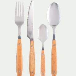 Fourchette en inox et manche en bois de hêtre - naturel