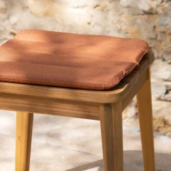 Galette de chaise indoor & outdoor en tissu déperlant - marron rustrel