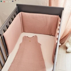 Gigoteuse évolutive en gaze de coton bio (70 à 90cm) - rose salina