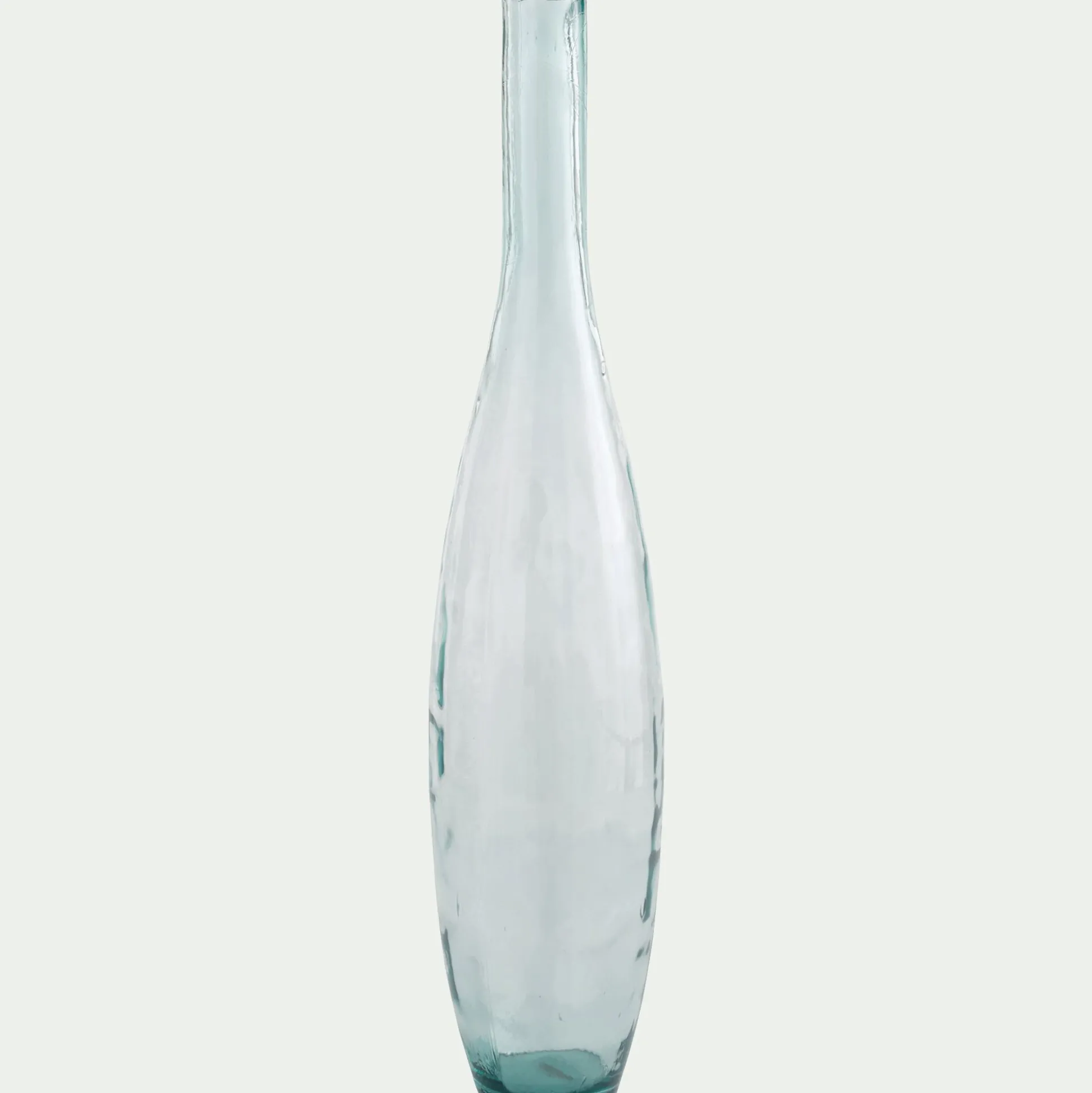 Grand vase bouteille en verre recyclé - bleu H100cm