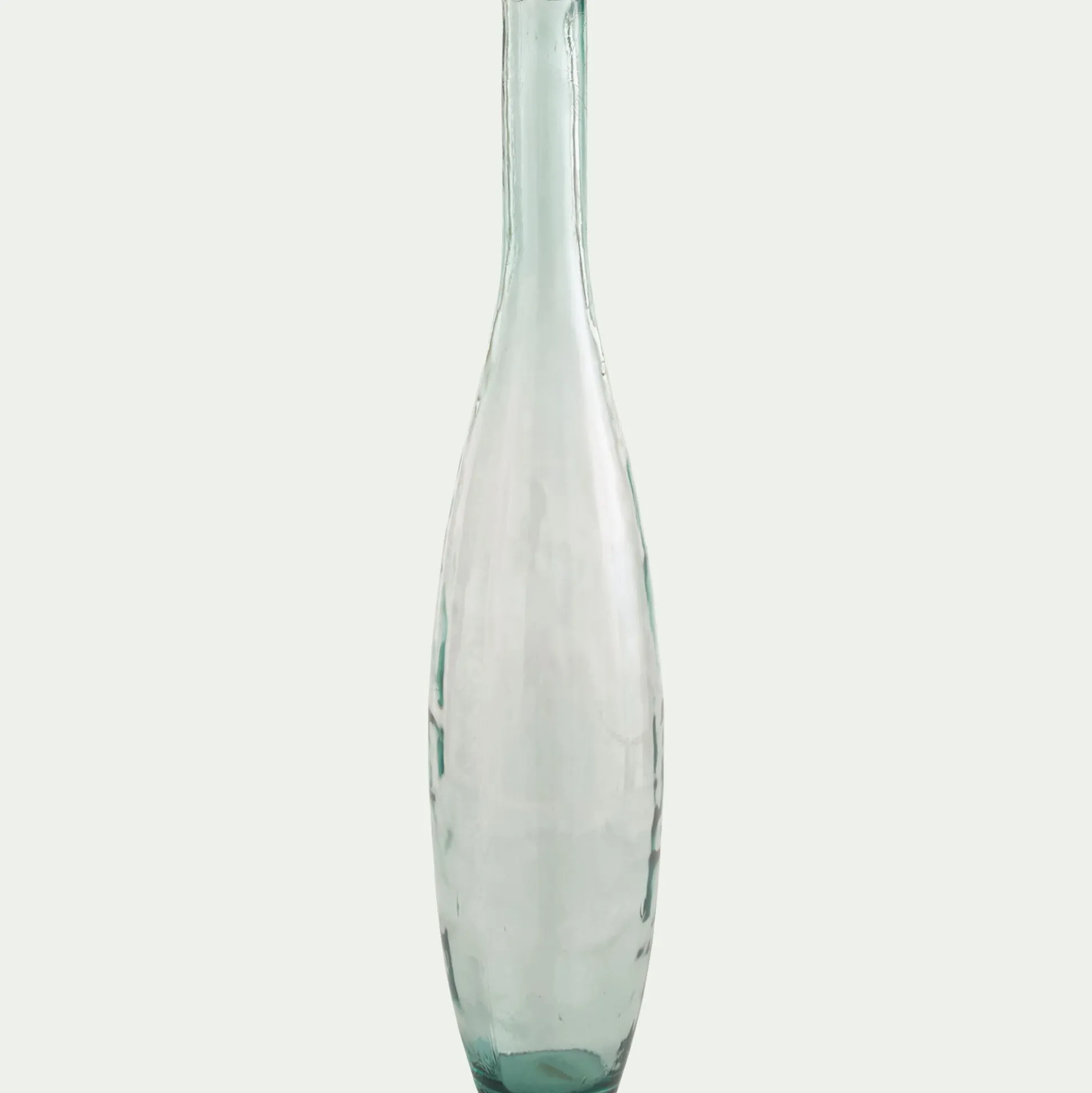 Grand vase bouteille en verre recyclé - bleu H100cm