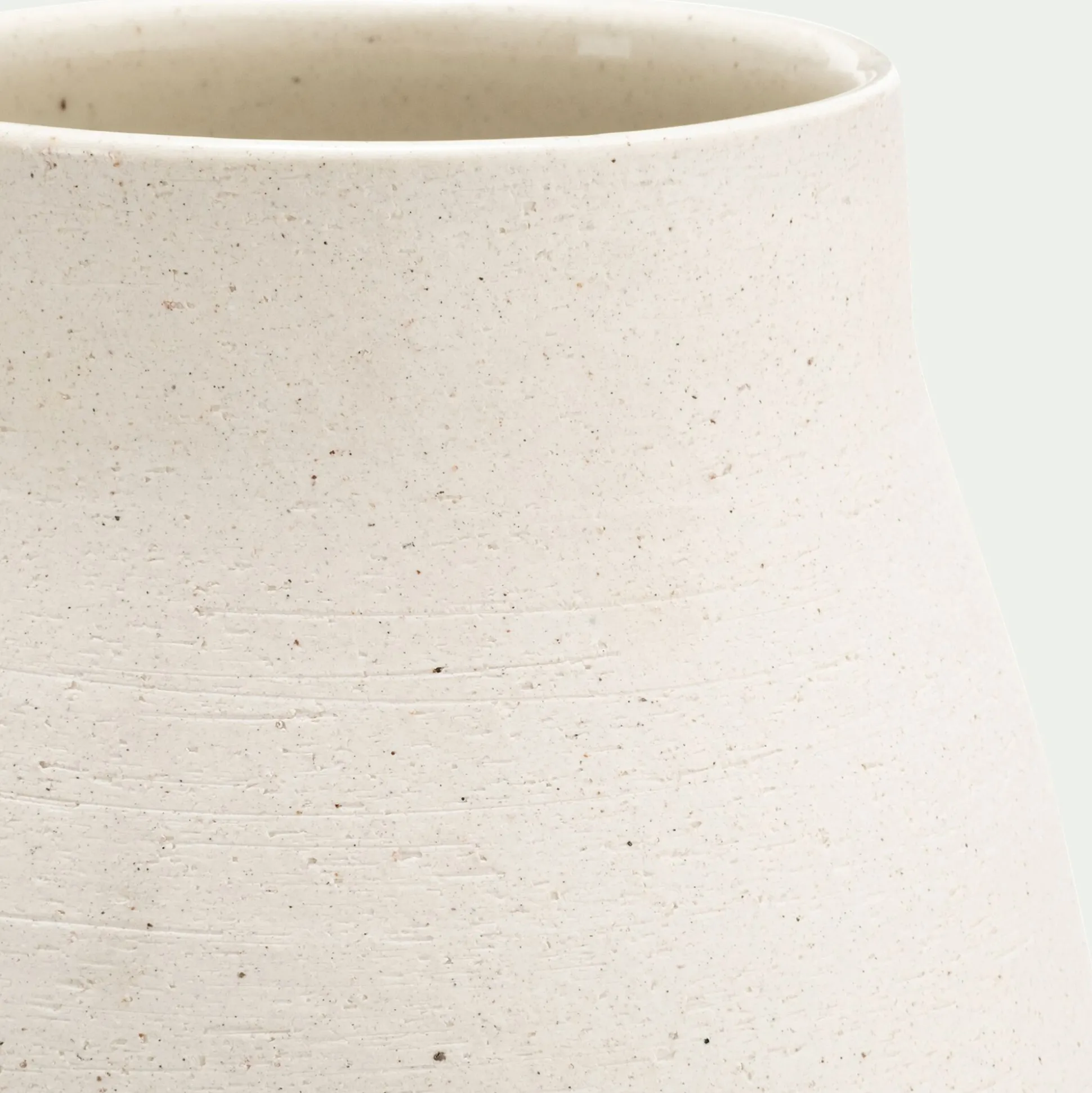 Grand vase en grès moucheté H45cm - blanc