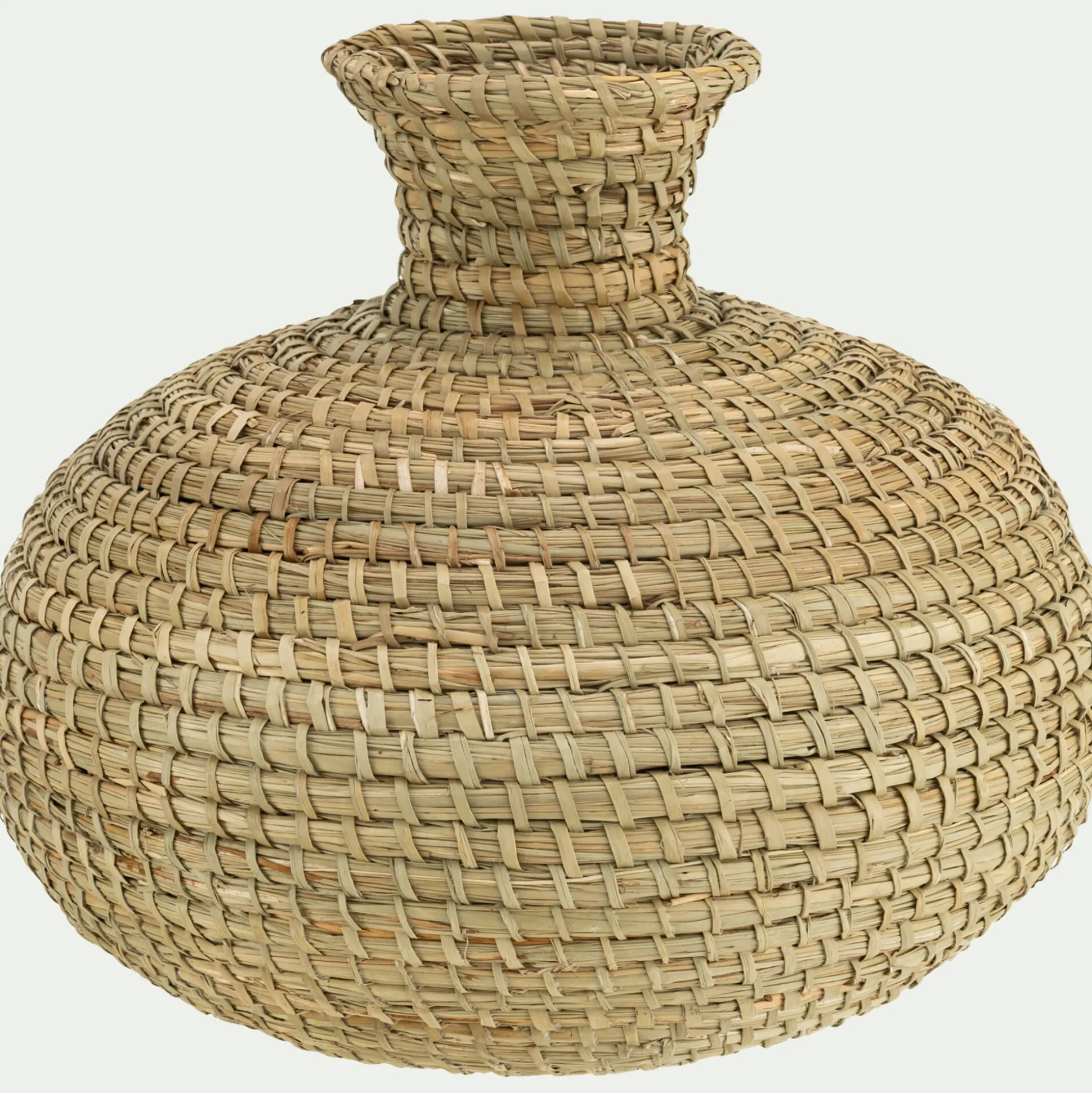Grand vase en jonc de mer tressé H33cm - naturel