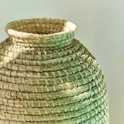 Grand vase en jonc de mer H41cm - naturel