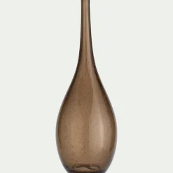 Grand vase en verre bullé H39cm - marron