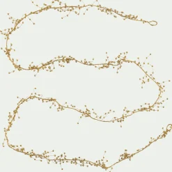 Guirlande de Noël à perles en fer L183cm - doré