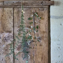 Guirlande de Noël en feuilles en verre et perles L183cm - vert