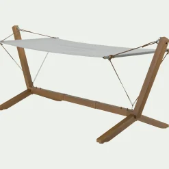 Hamac en acier effet teck - beige