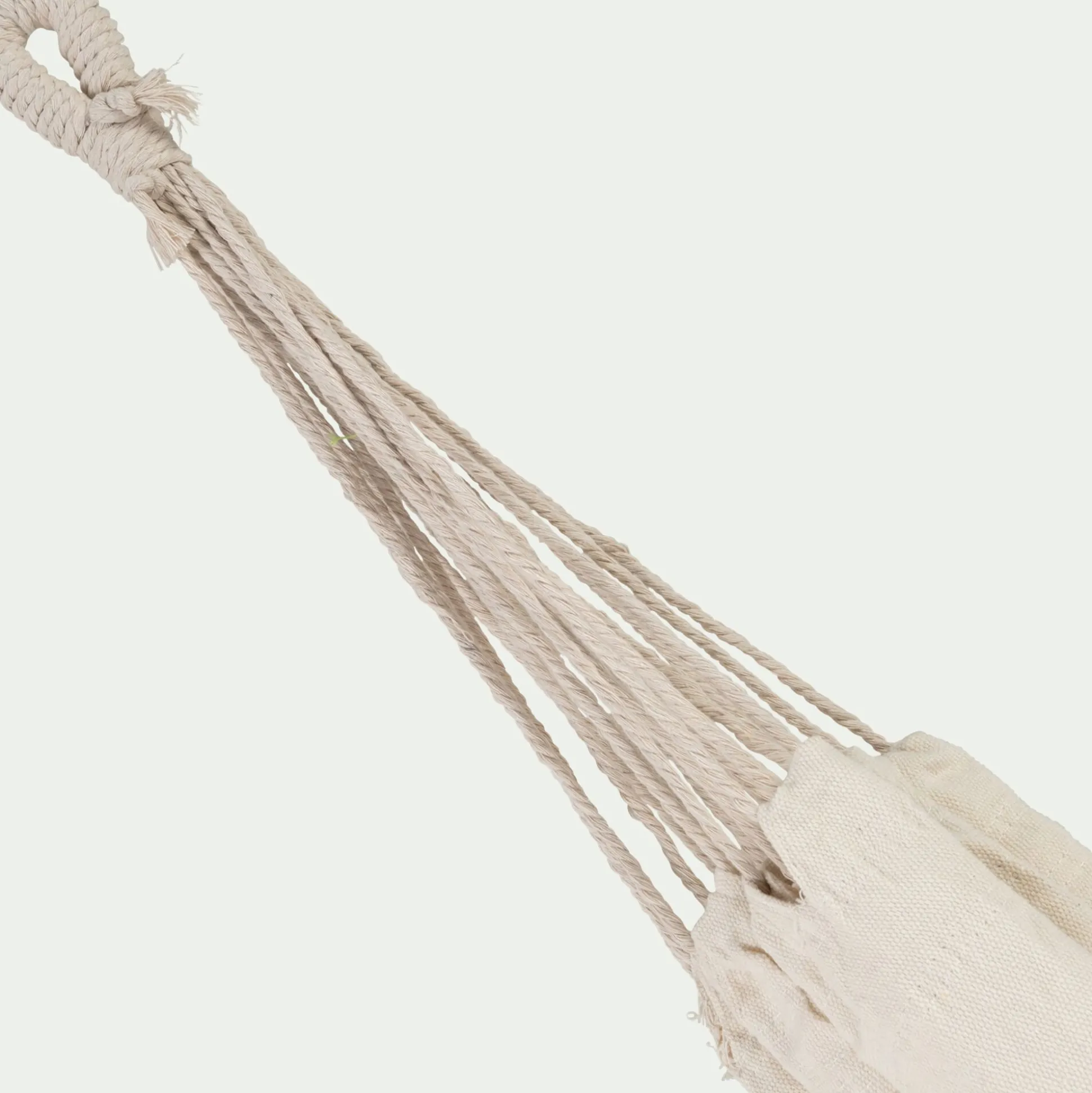 Hamac en coton avec finition en macramé - blanc ventoux