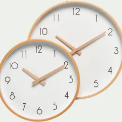 Horloge en bois de hêtre D26cm - naturel