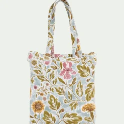 Housse de couette en coton lavé motif floral 240x220cm - bleu