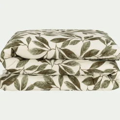 Housse de couette en coton motif végétal 240x220cm - vert