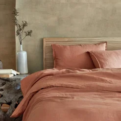 Housse de couette en lin lavé 240x220cm - marron rustrel