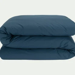 Housse de couette en percale de coton 240x220cm - bleu figuerolles