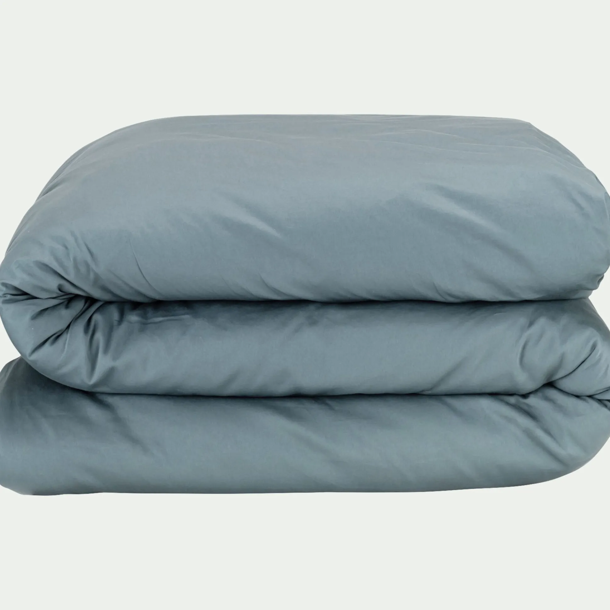 Housse de couette en satin lavé 240x220cm - bleu orage