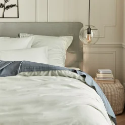 Housse de couette en satin lavé 260x240cm - vert opaline