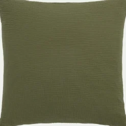 Housse de couette 260x240cm et 2 taies d'oreiller 63x63cm en double gaze de coton - vert sauge