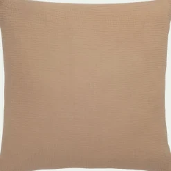 Housse de couette 240x220cm et 2 taies d'oreiller 63x63cm en double gaze de coton - beige alpilles