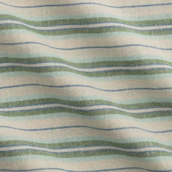 Housse de couette 240x220cm et 2 taies d'oreiller 63x63cm motif rayé en coton tissé teint lavé - bleu