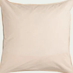 Housse de couette 240x220cm et 2 taies d'oreiller 63x63cm en percale de coton motif floral - beige