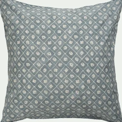 Housse de couette 240x220cm et 2 taies d'oreiller 63x63cm en coton lavé - bleu