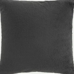 Housse de coussin effet polaire 40x40cm - gris ardoise