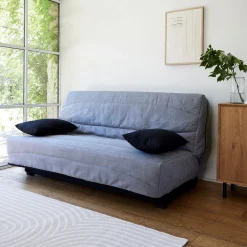 Housse pour canapé clic-clac et 2 housses de coussin 130x190cm - gris borie