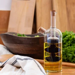 Huilier et vinaigrier en verre - transparent