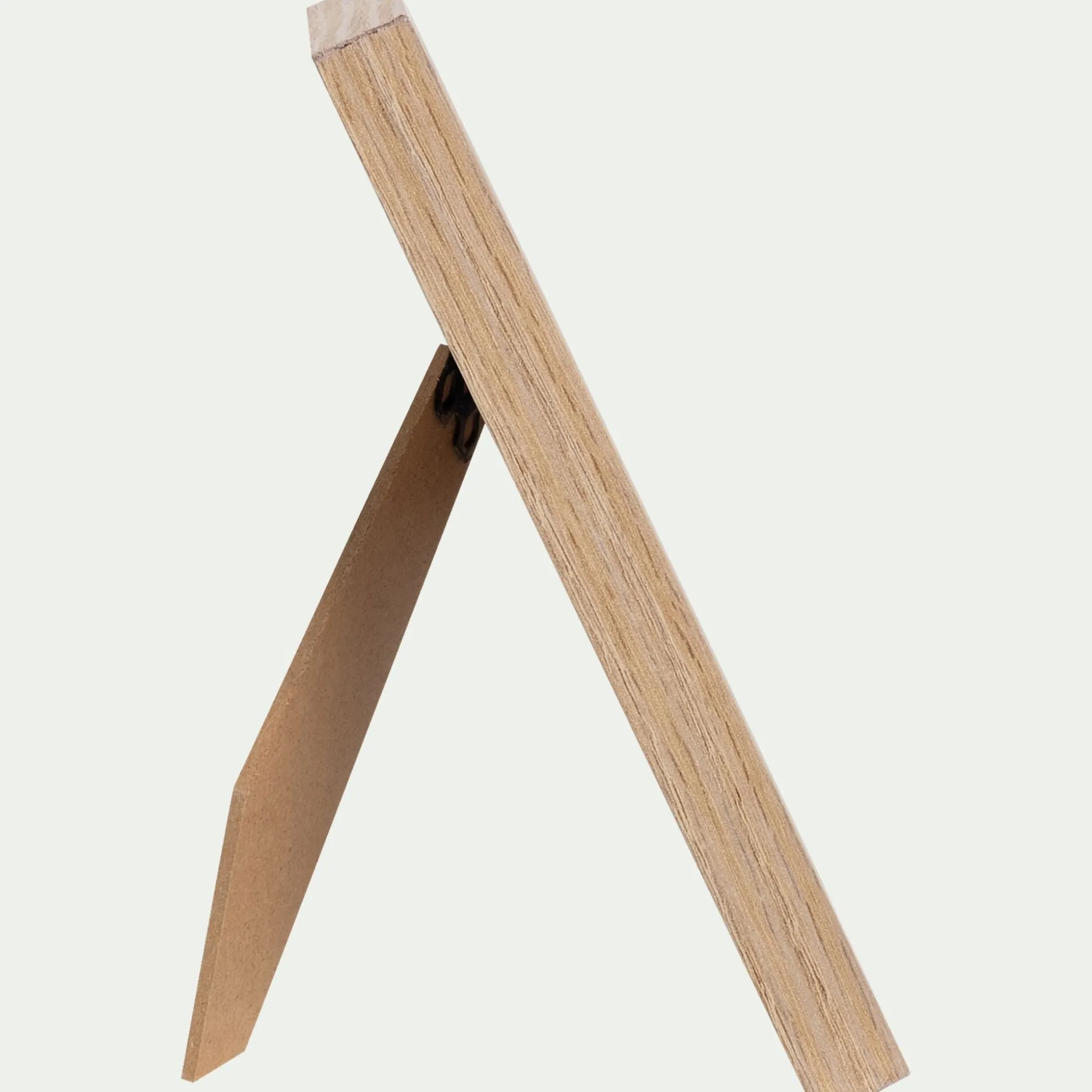 Illustration encadrée motif Sarah en robe bleue 12x17cm - bois clair