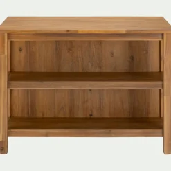 Ilot central de cuisine avec rangement en acacia L125cm - bois foncé