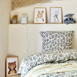 Image aquarelle encadrée famille de renards - A4