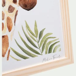 Image aquarelle encadrée girafe - A4