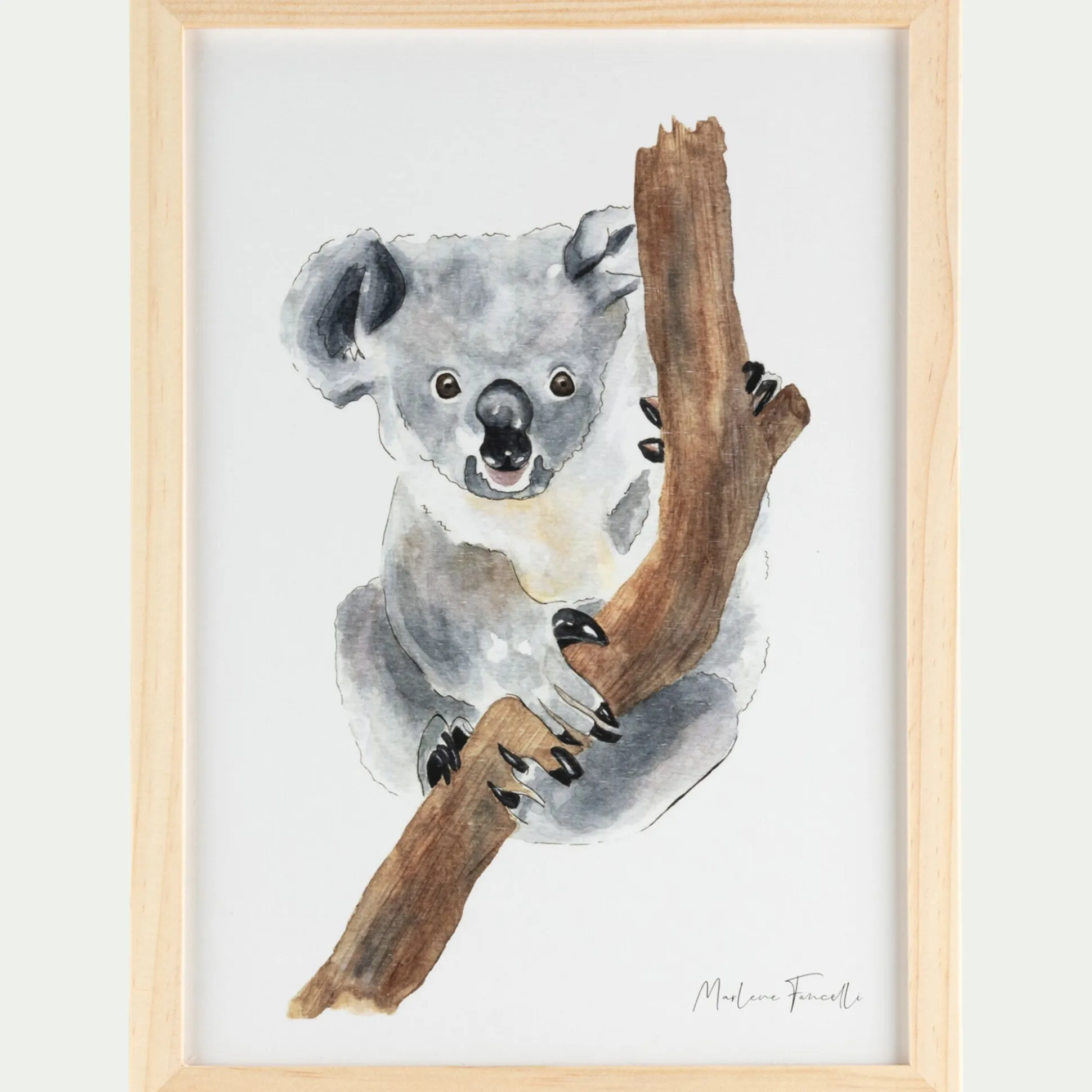Image aquarelle encadrée Koala - A4