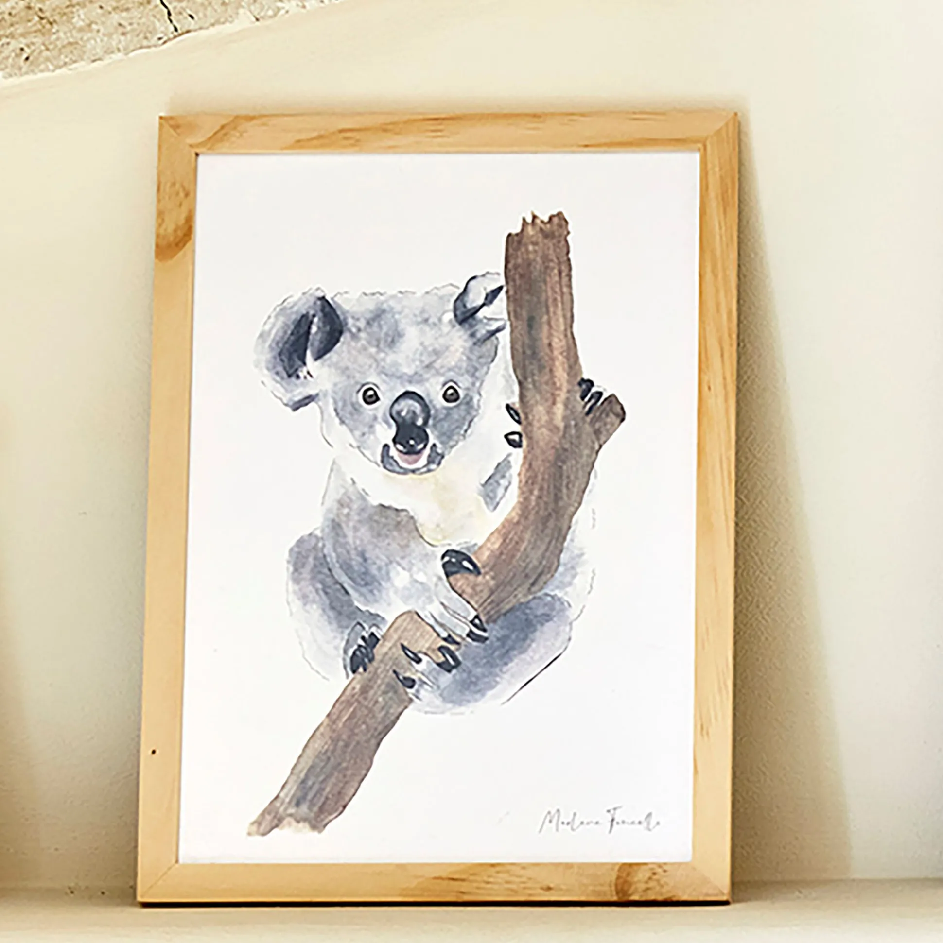 Image aquarelle encadrée Koala - A4