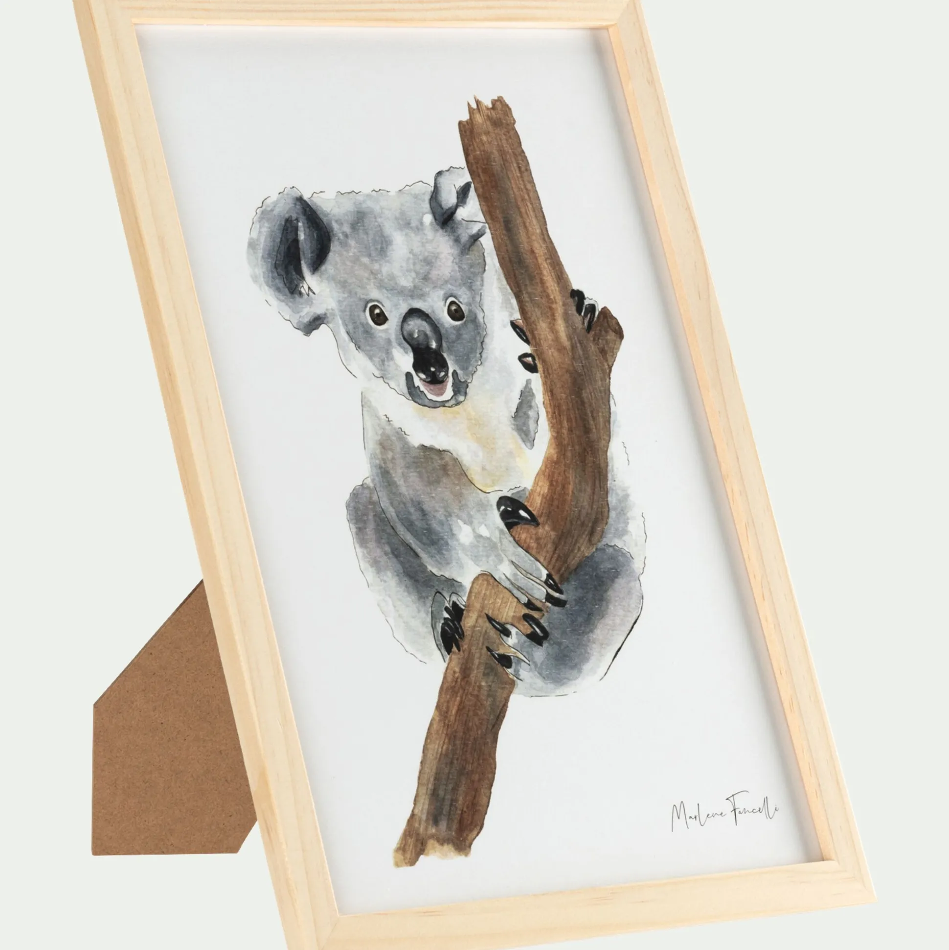 Image aquarelle encadrée Koala - A4