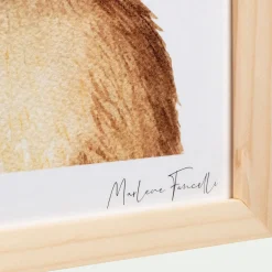 Image aquarelle encadrée ourson - A4